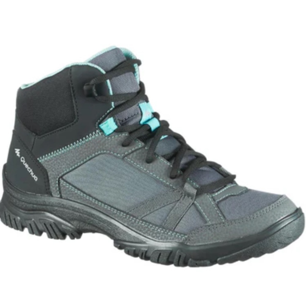 Decathlon Quechua Hiking boots, grey/turquoise, sz 39